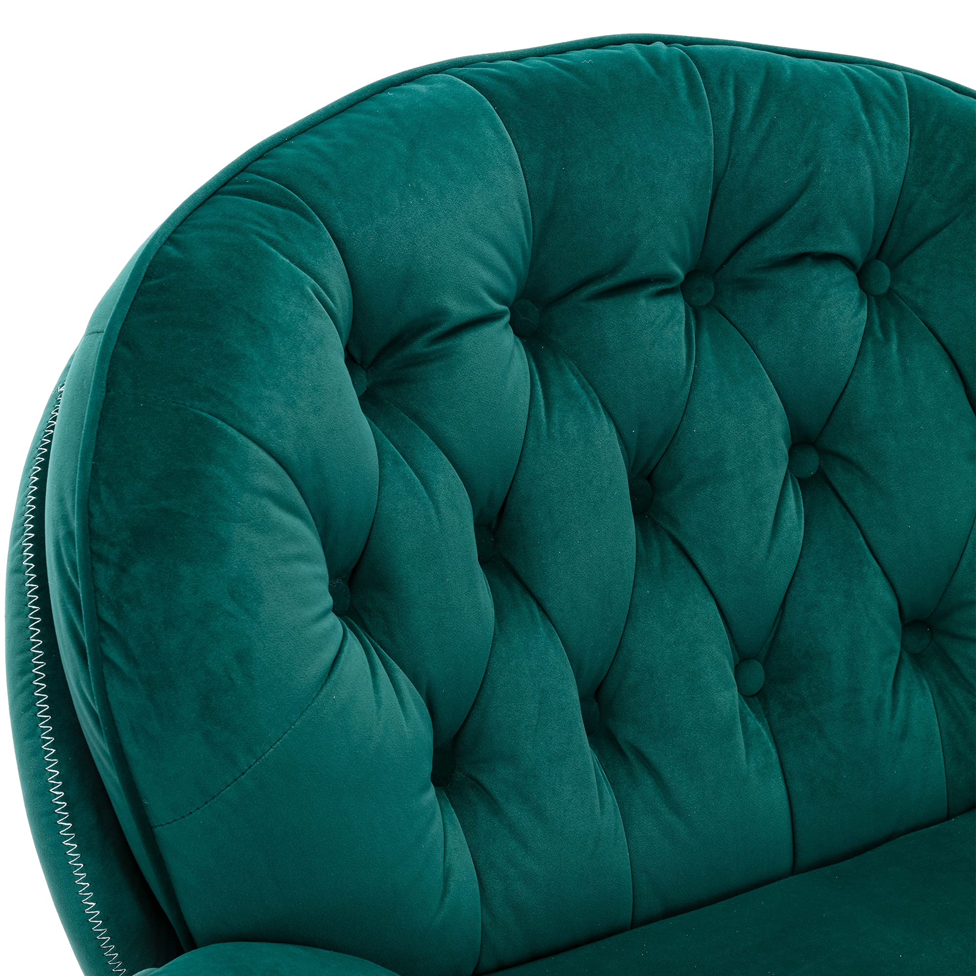 Velvet Swivel Accent Chair with Ottoman - Modern Lounge Chair with Footrest, Comfortable TV Chair with Sturdy Metal Base for Bedroom, Living Room & Home Office (Green) - Perfect for Relaxing, Reading & Entertaining Guests