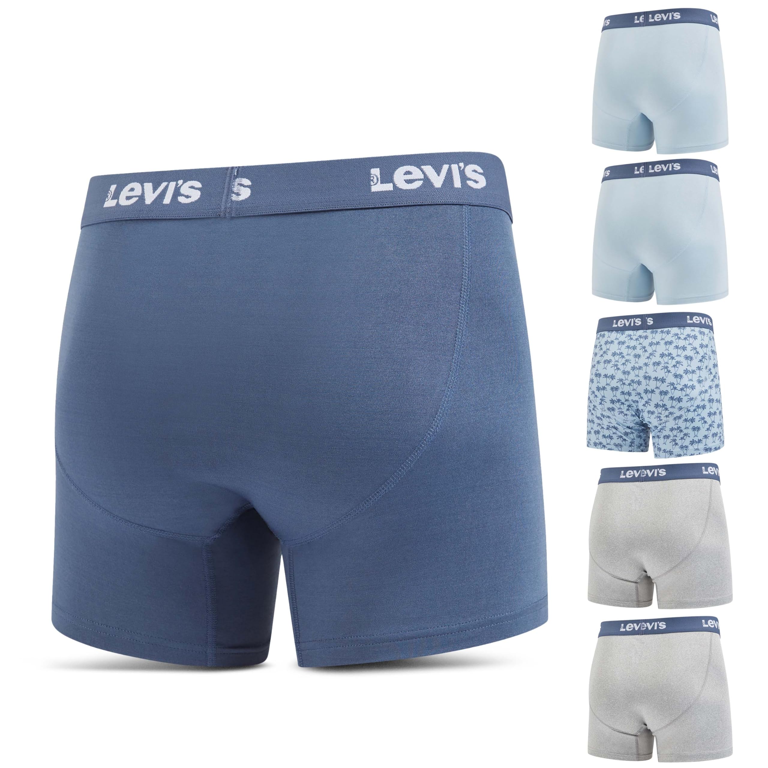 Levi's Men's Underwear 6-Pack Boxer Briefs - Soft Stretch Microfiber Comfortable Underwear for Everyday Wear, Workout & Sleep