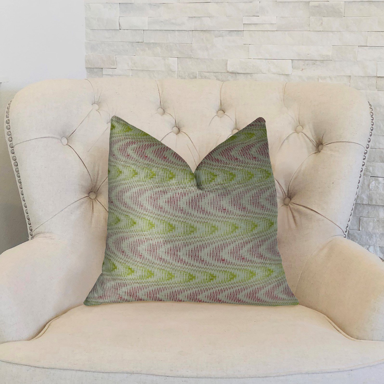 Plutus Sound Waves Handmade Luxury Pillow 24x24 Inches - Premium Decorative Throw Pillow for Sofa, Bed & Home Decor - Soft & Stylish Accent Pillow for Living Room, Bedroom & Office