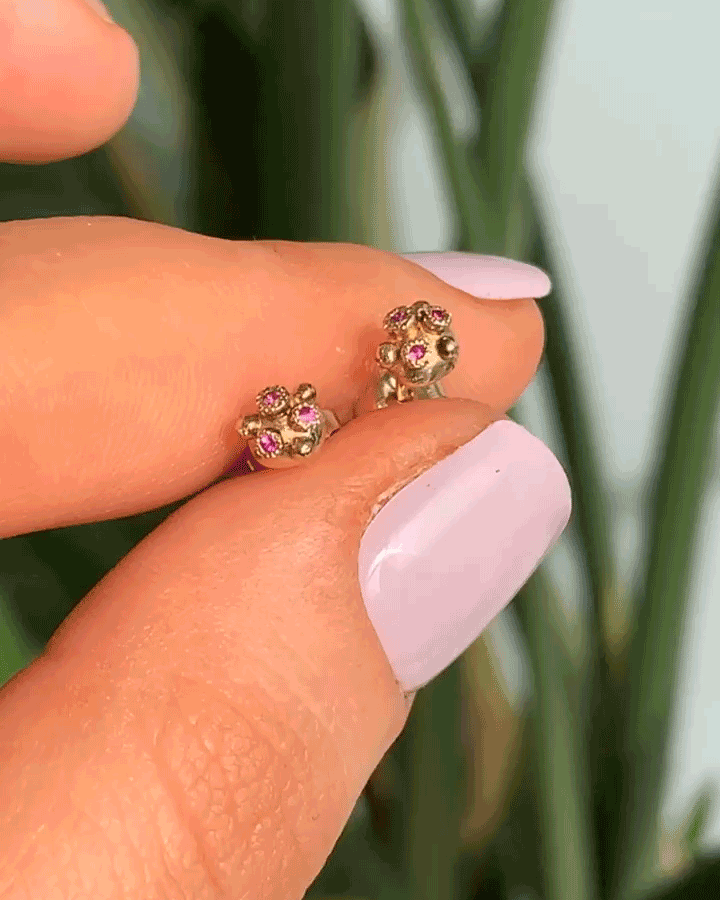 Melee 34A / Ruby Studs - Stylish Women's Fashion Earrings for Parties, Dating & Special Occasions
