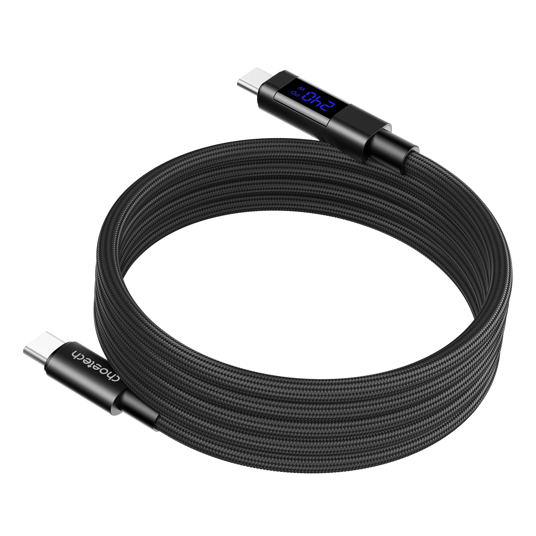 240W USB C Magnetic Fast Charging Cable with Display - High Speed PD Charger for iPhone 15/14/13, MacBook, iPad, Samsung Galaxy - Perfect for Home, Office & Travel