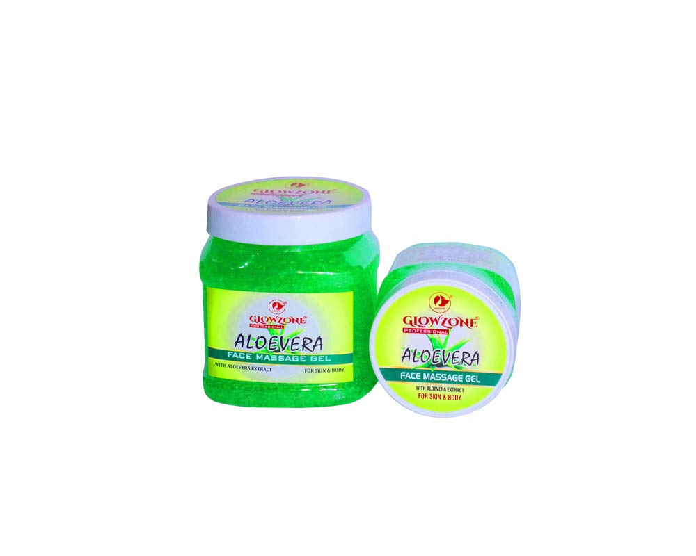 Glow Zone Aloe Vera Face Massage Gel - 250ml (Pack of 10) | Hydrating & Soothing Facial Treatment for Dry Skin, Anti-Aging & Relaxation | Perfect for Spa, Home Skincare & Self-Care Routine