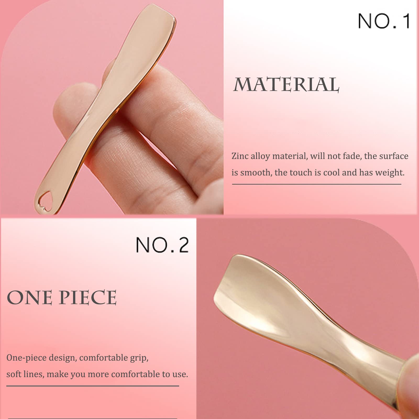 Lankai 4-Pack Cosmetic Spatula Scoops - Small Stainless Steel Makeup Spatulas for Face Masks, Creams & Lotions | Perfect for Mixing Samples & Applying Skincare Products (Silver & Gold) | Ideal for DIY Beauty, Salon Use & Travel Skincare Kits