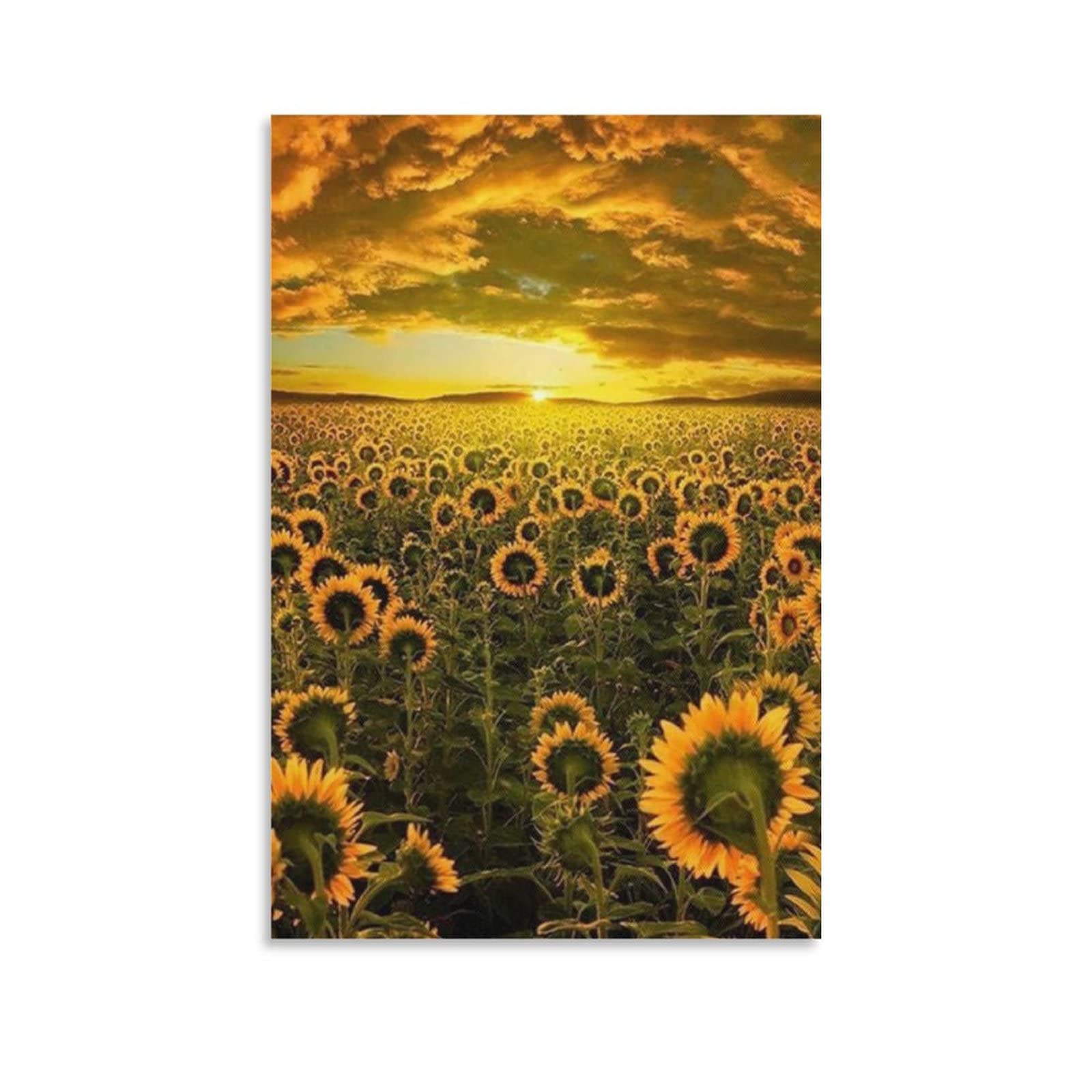 Sunflower Oil Painting Canvas Print - Modern Abstract Wall Art for Living Room, Bedroom, Kitchen Decor - Unframed 24x36 inches (60x90cm) - Perfect for Home, Office & Gift Giving