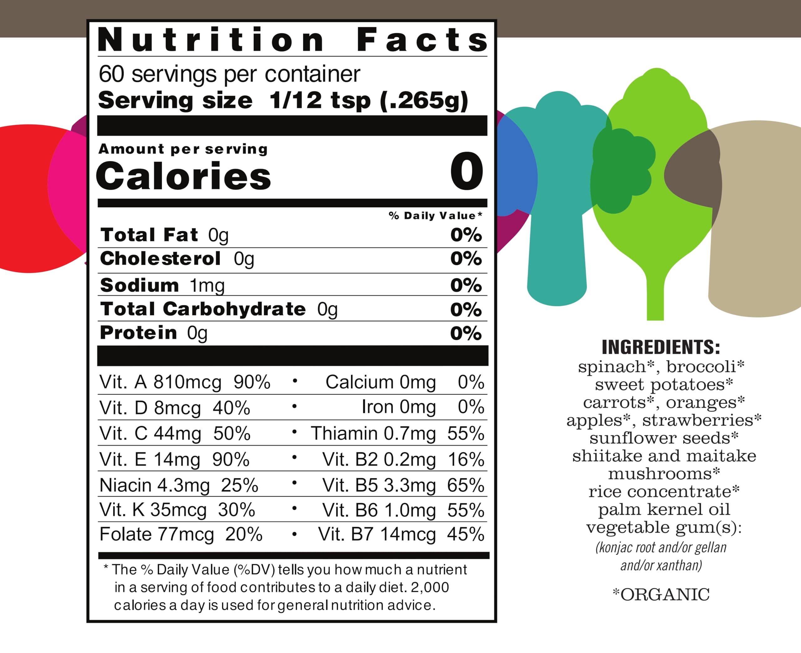 ENOF Organic Fruit and Vegetable Powder Supplement for Kids & Adults | 10 Clean Ingredients - Strawberry, Spinach | Gluten-Free, Non-GMO Superfood Powder | 360 Servings (6 Month Supply) | Made in USA | Perfect for Smoothies, Baking & Daily Nutrition Boost