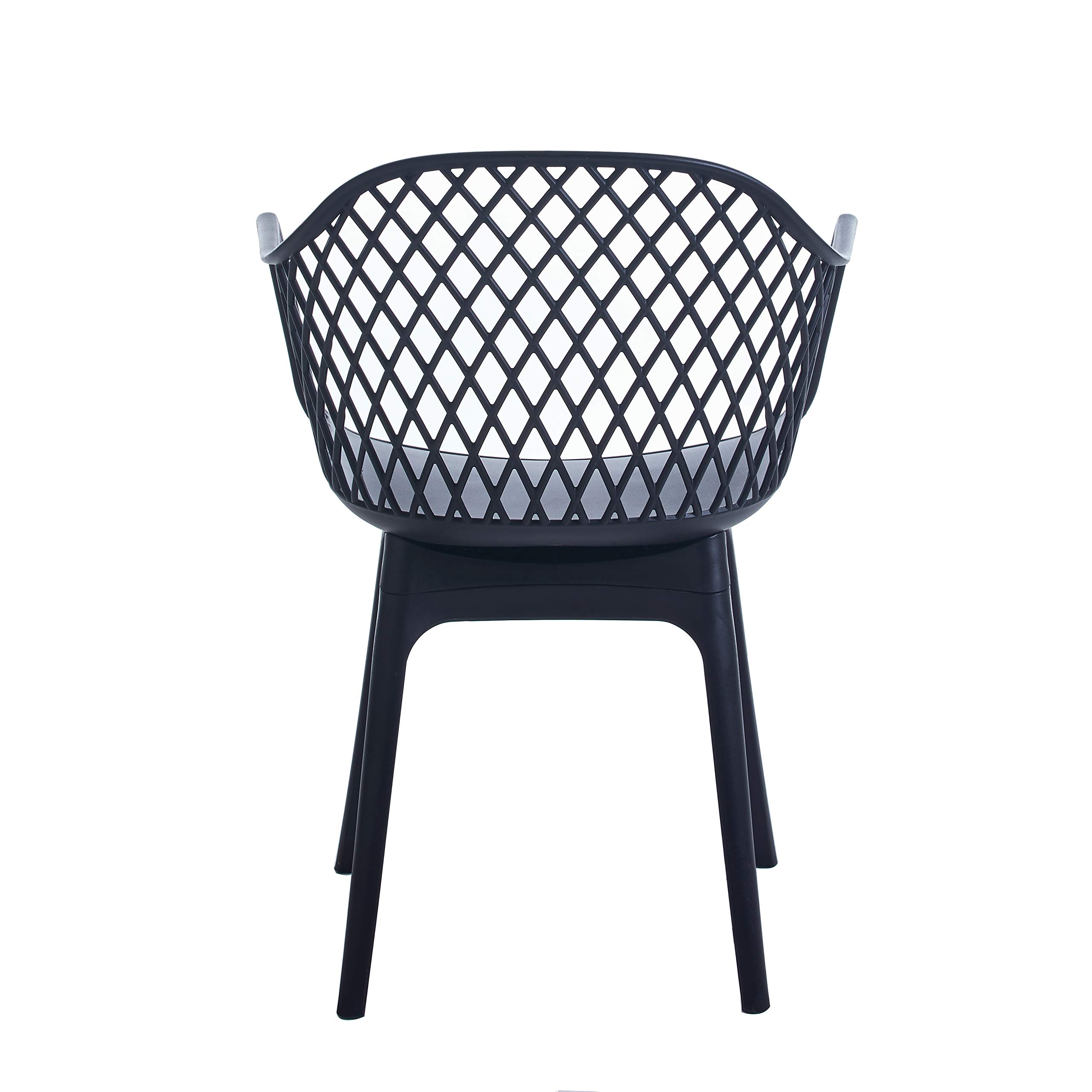 Porthos Home Miro Dining Chairs Set of 2 - Waterproof & Stain Resistant Plastic Chairs with Mid-Height Back, Geometric Pattern & Sturdy Legs - Modern Kitchen & Dining Room Furniture for Home, Restaurant & Cafe Use