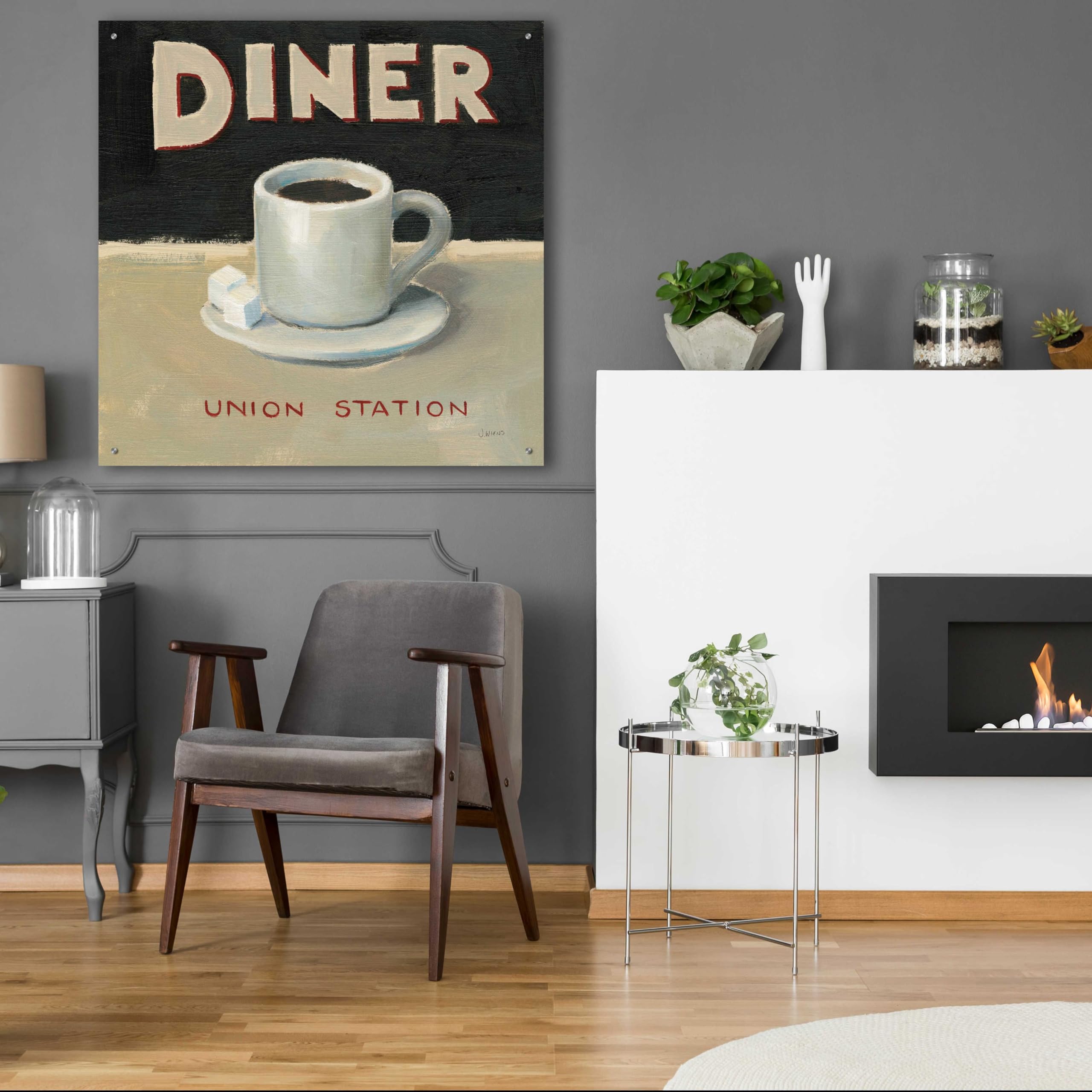 Epic Art 'Coffee Spot II' by James Wiens - 36x36 Inch Acrylic Glass Wall Art Painting for Living Room, Bedroom & Office Decor