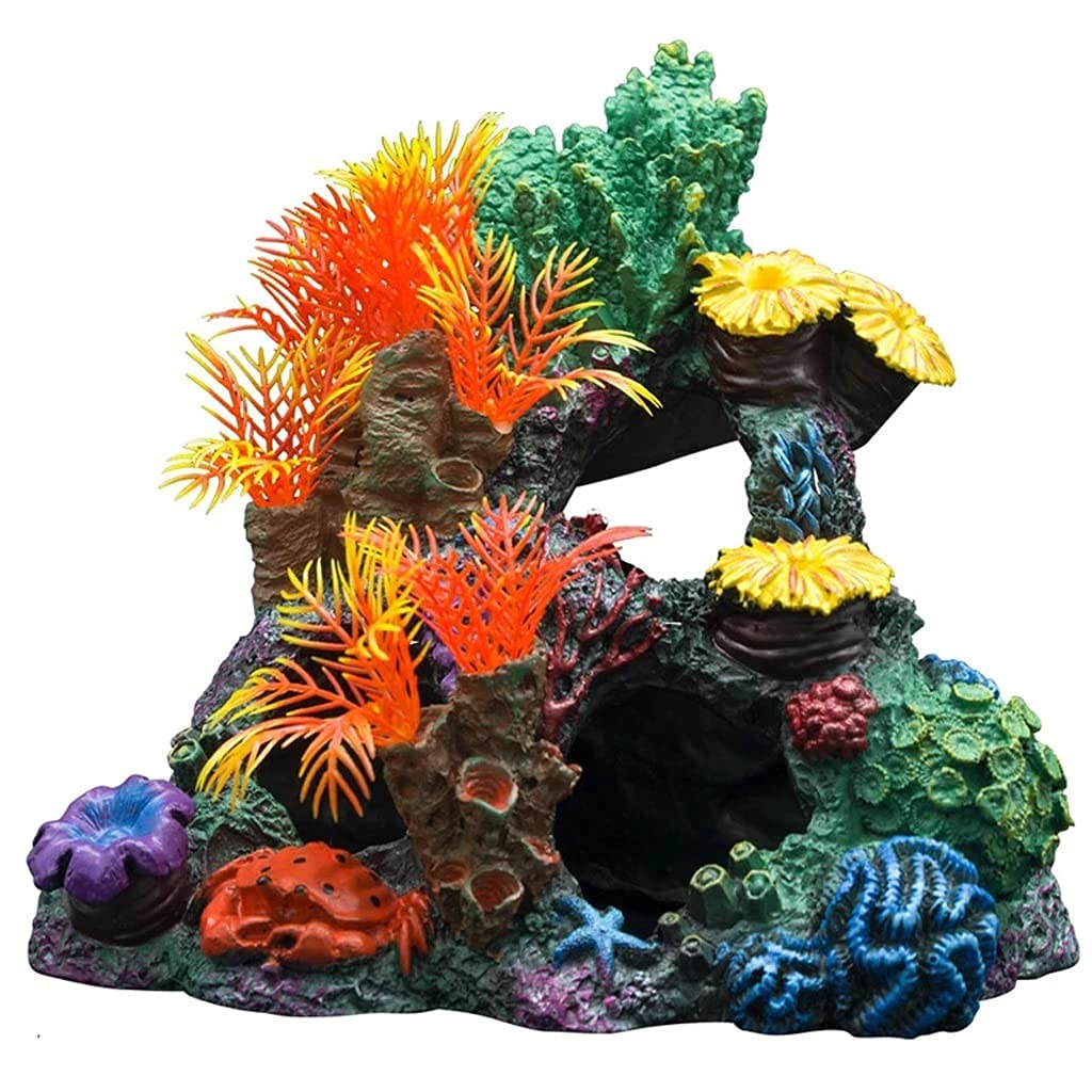 Xinmier Artificial Coral Reef Decor for Aquarium - Large Fish Tank Ornament, Aquascaping Rockery & Underwater Landscape Accessories - Perfect for Saltwater & Freshwater Tanks, Home & Office Aquarium Decor