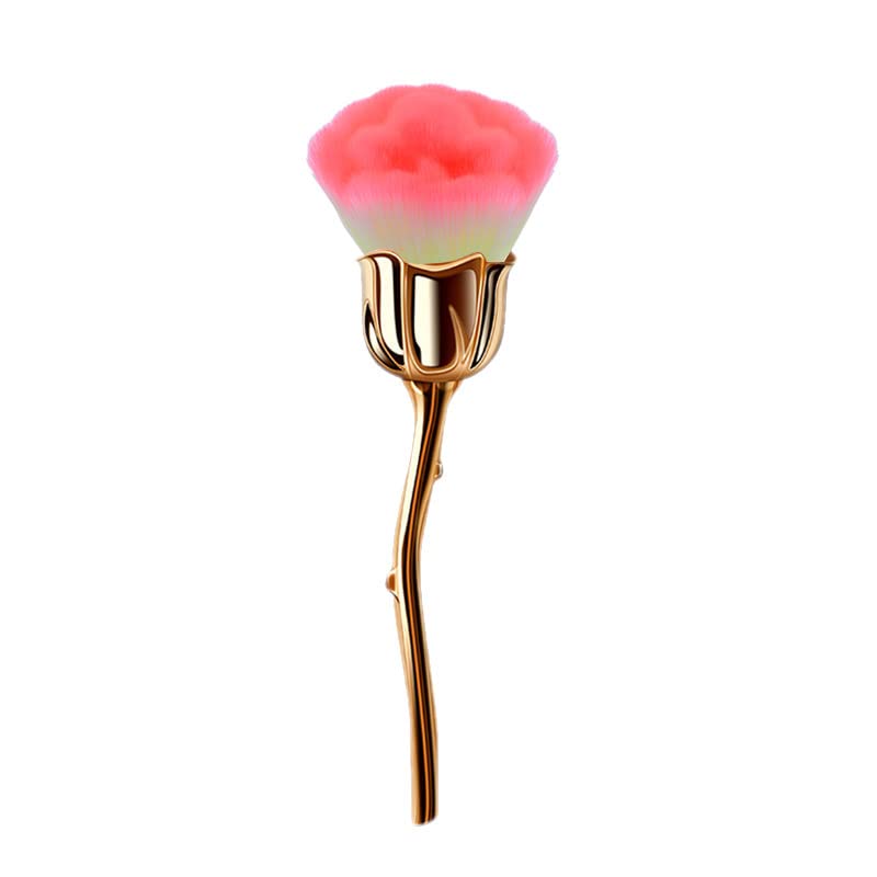 Premium Rose Makeup Brush Set - Large Fluffy Foundation Brush, Blending Brush for Liquid & Powder Makeup, Soft Bristle Blush Brush with Ergonomic Handle (Pink) - Perfect for Daily Makeup, Contouring & Professional Makeup Application