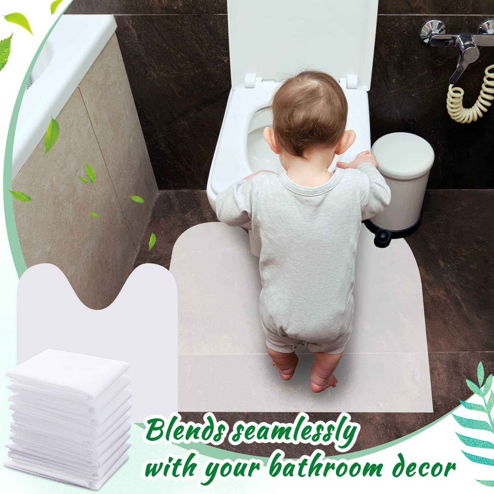 25-Pack Disposable Toilet Floor Mats 24