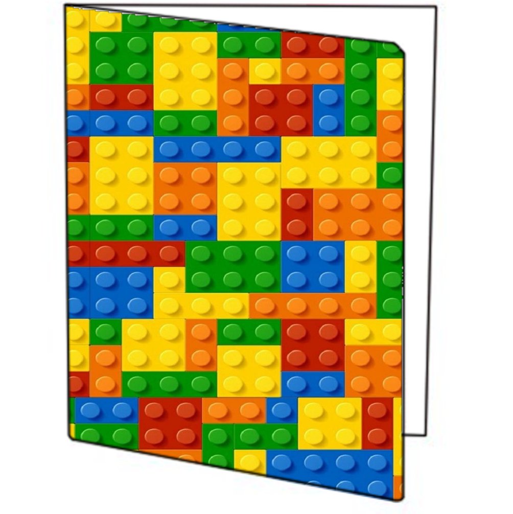 Vibrant Colorful Bricks Design Printed Image - 3 Pack of 9x12 Pocket Folders for School, Office, and Organizing Documents
