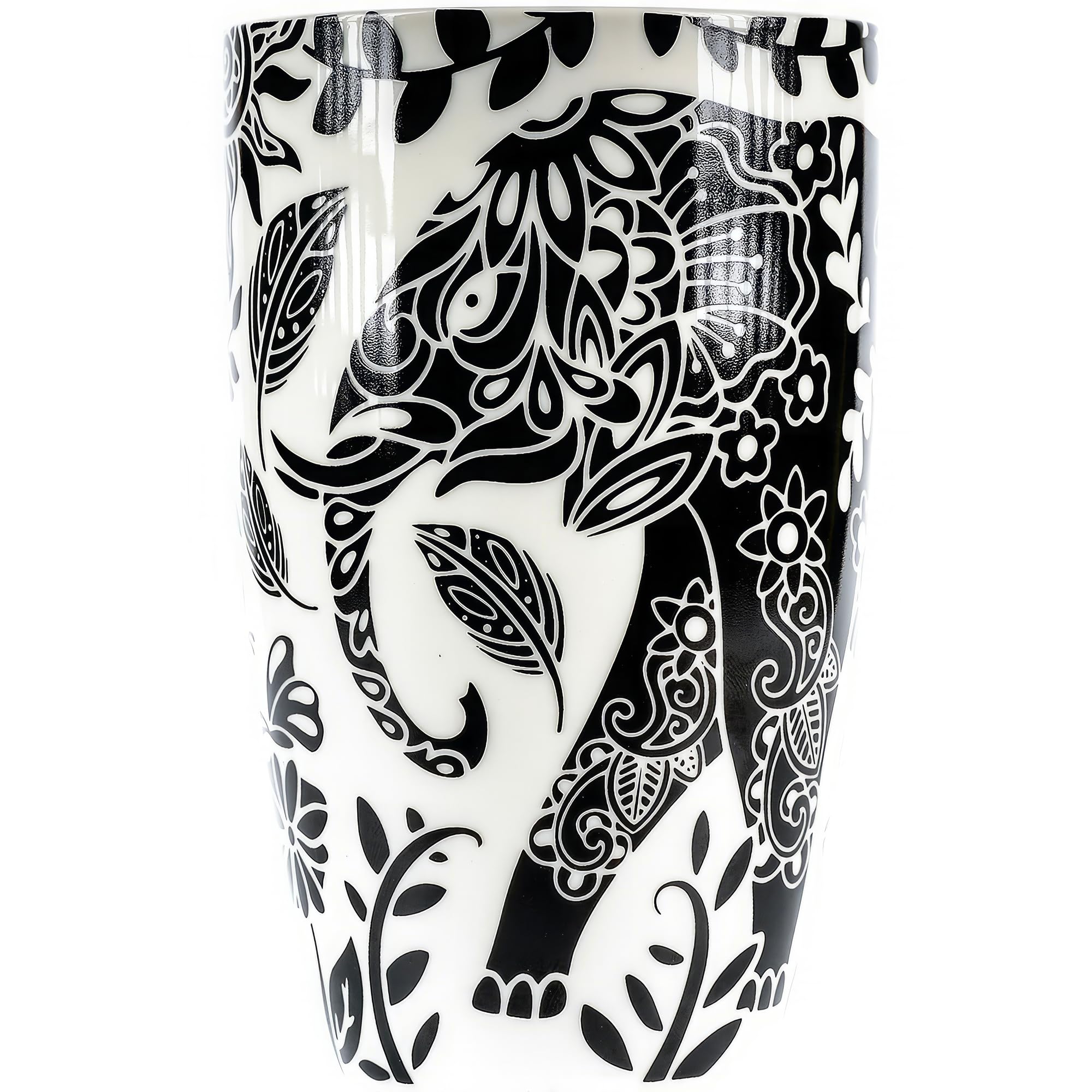 Handmade Elephant Boho Ceramic Mug - 12oz Coffee Tea Cup with Unique Tribal Design - Perfect for Home, Office & Boho Decor Gifts