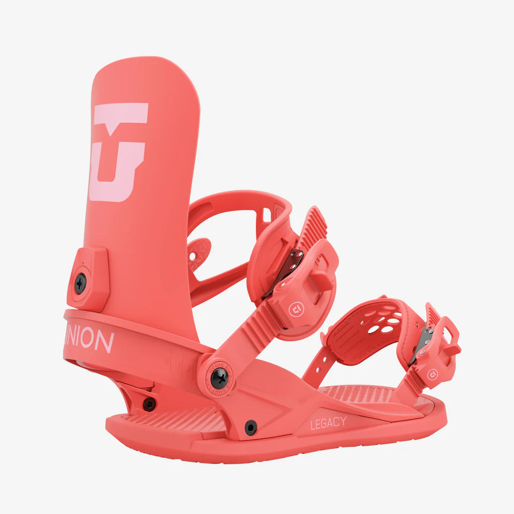 Union Women's Legacy Binding 2025 Snowboard Boots - Coral Color for All-Mountain Riding & Freestyle Snowboarding