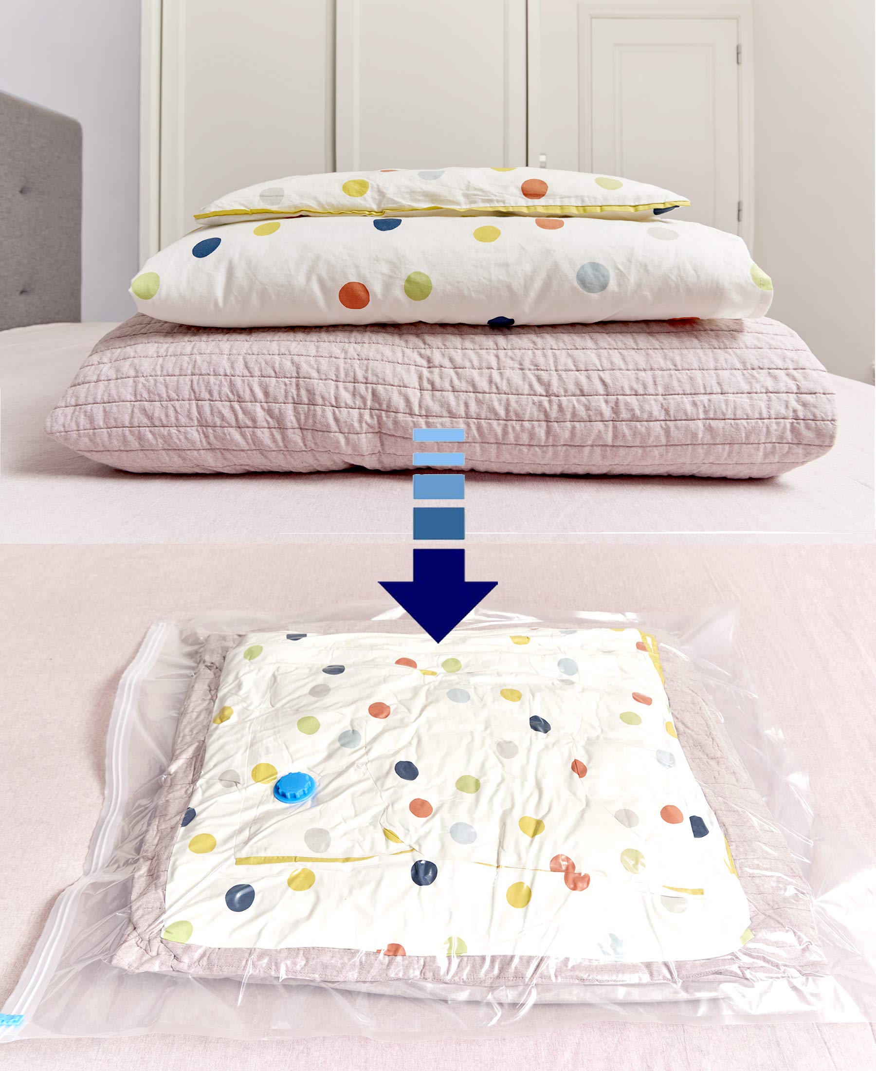 YANSER Vacuum Storage Space Saver Bags - 7 Pack Jumbo 32x40 Inch for Clothes, Blankets & Large Items | Includes Travel Pump | Durable Waterproof Storage Solution | Perfect for Travel, Seasonal Storage & Home Organization