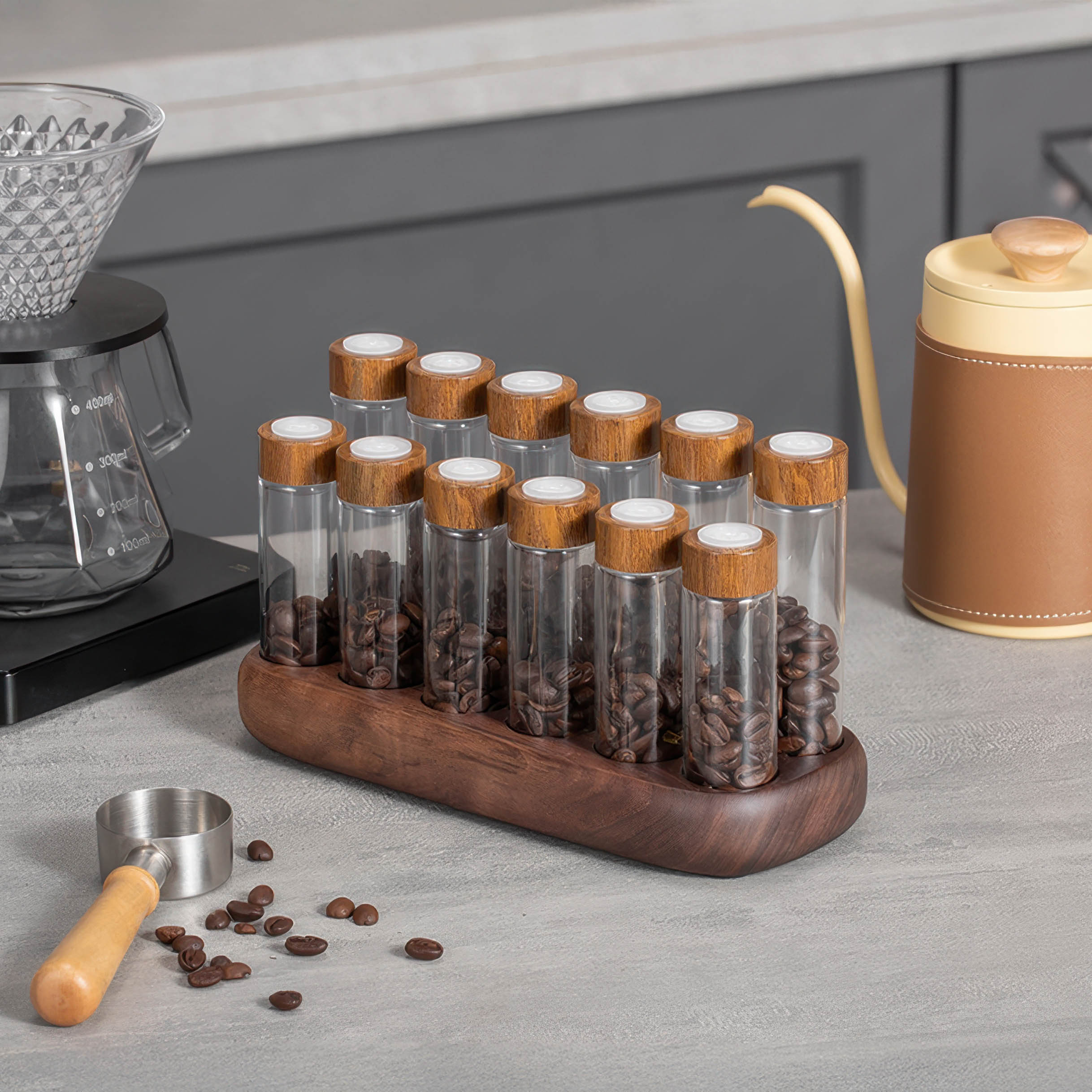 Premium Barista Coffee Bean Storage Tubes - Airtight Canister Set for Fresh Coffee Beans Storage | Perfect for Home Baristas, Coffee Shops & Specialty Brewing