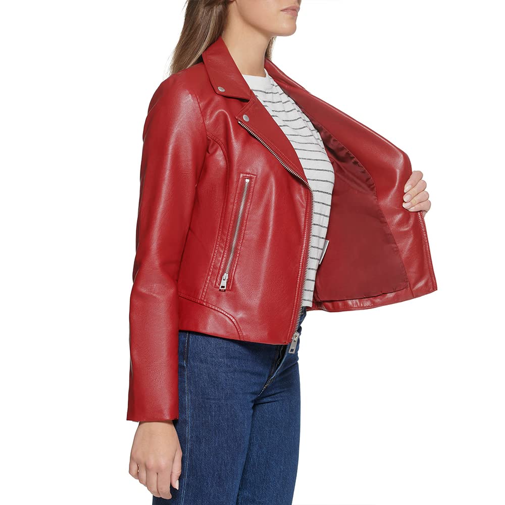 Levi's Women's Vegan Leather 538 Moto Jacket - Regular & Plus Size Biker Jacket for Women | Perfect for Motorcycle Riding, Casual Outfits & Fall Fashion