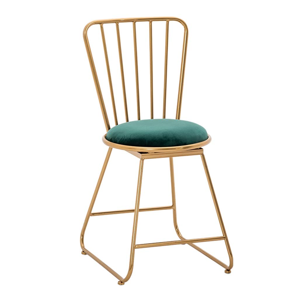 Green Vanity Stool with Back - 31.5