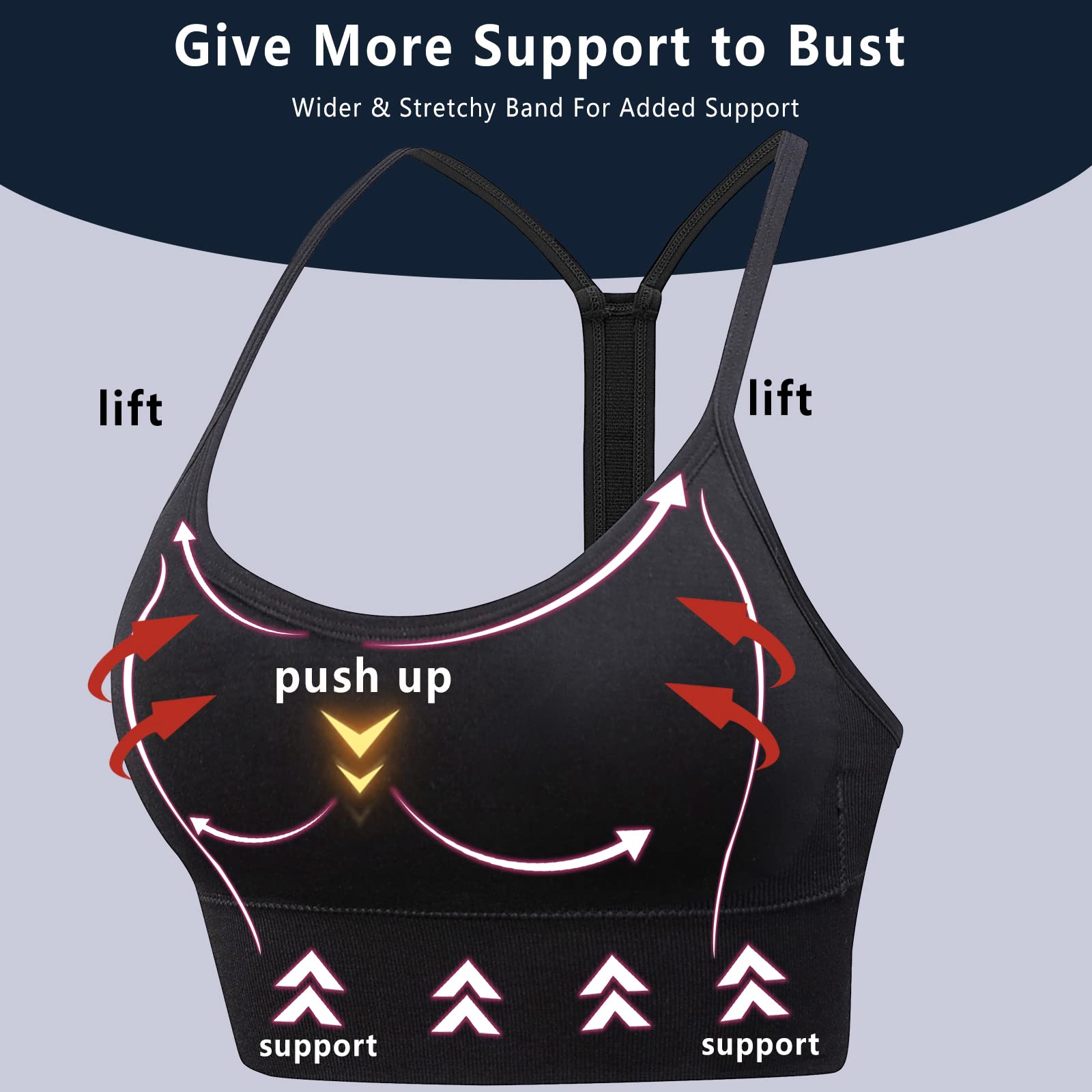 High Support Medium Impact Strappy Padded Sports Bra for Women - Breathable Workout Top for Running, Yoga & Gym