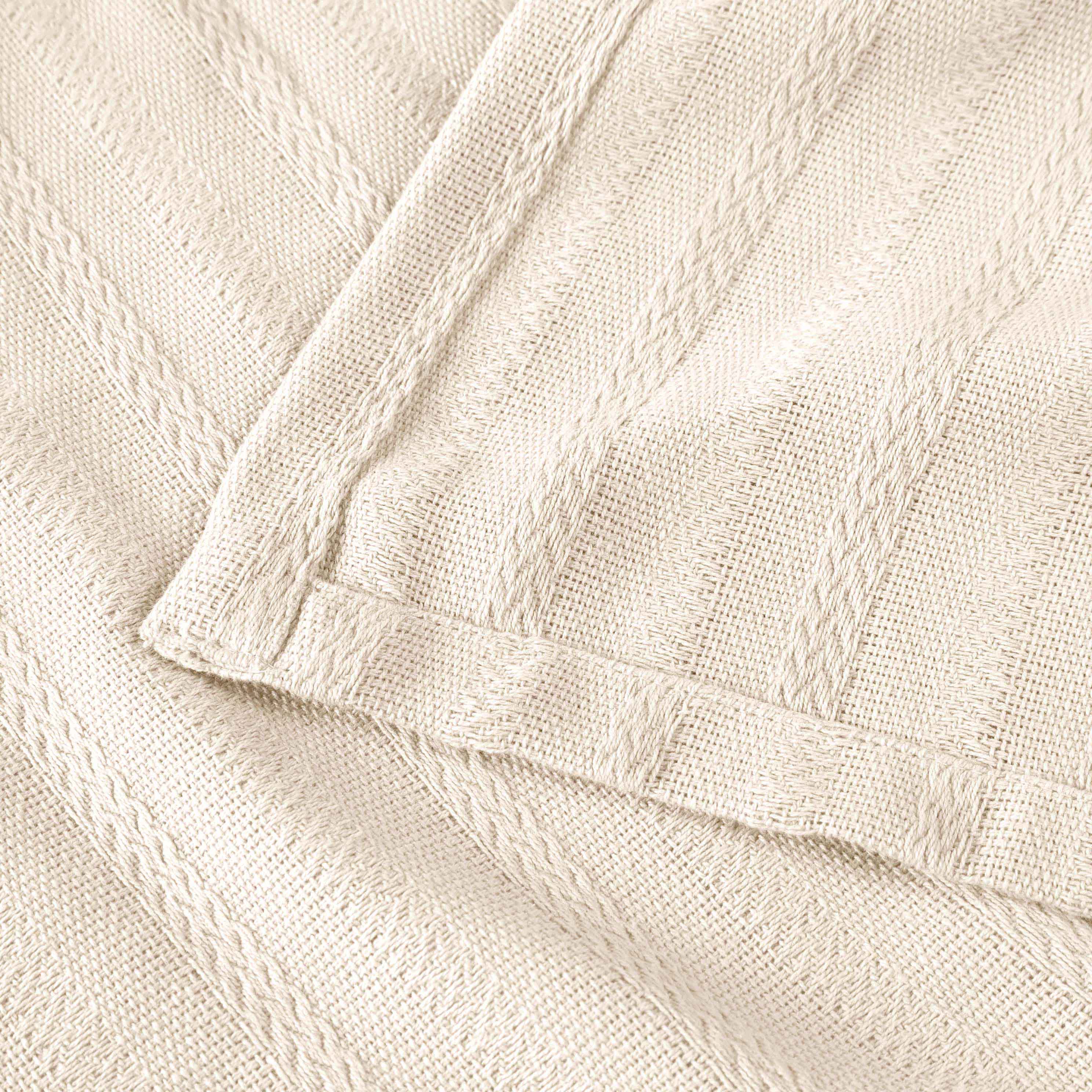 Soft Clara Cotton Textured Striped Lightweight Woven Blanket - Perfect for Sofa, Bed & Outdoor Picnics