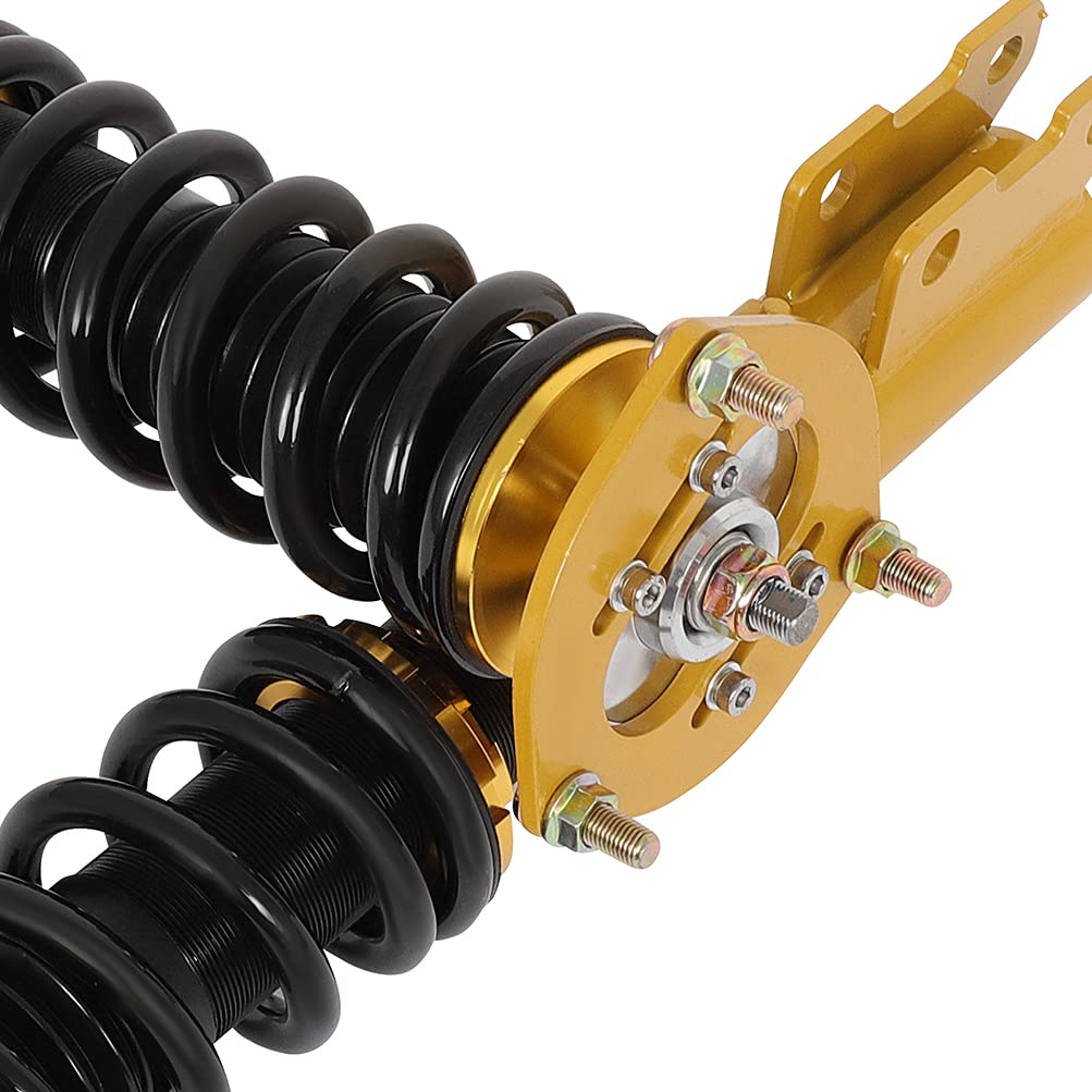ECCPP Adjustable Coilover Suspension Kit - Height Adjustable Struts & Coil Springs for 2008-2016 Mitsubishi Lancer (Golden) - Perfect for Street Performance & Track Racing Upgrades