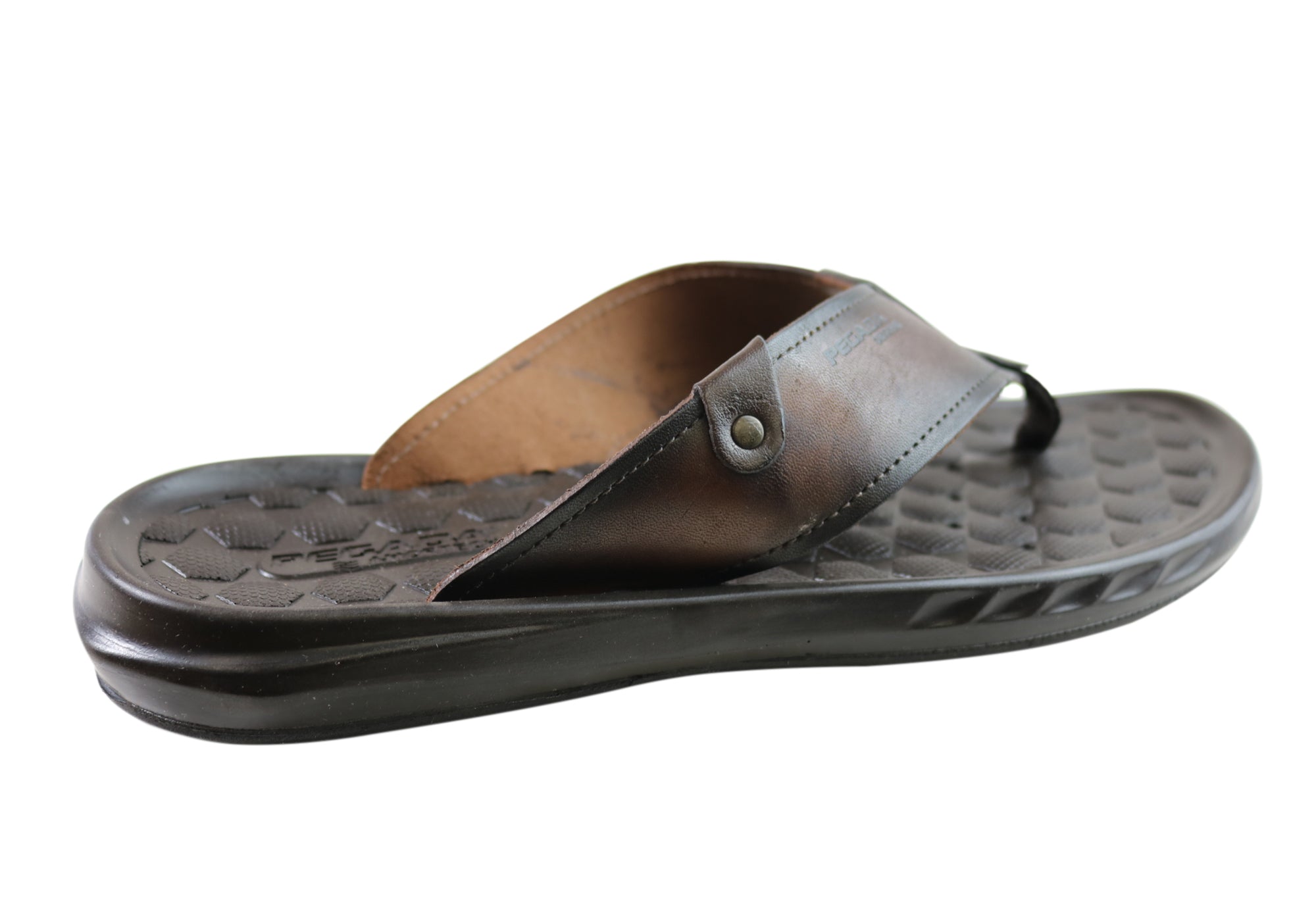 Pegada York Men's Leather Comfortable Thongs Sandals - Handmade in Brazil - Perfect for Beach, Pool & Summer Casual Wear