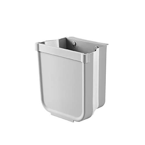 Foldable Hanging Trash Can for Kitchen Cabinet Door - Under Sink Wall Mounted Collapsible Garbage Bin - Small Waste Container for Recyclable Trash Bags (13