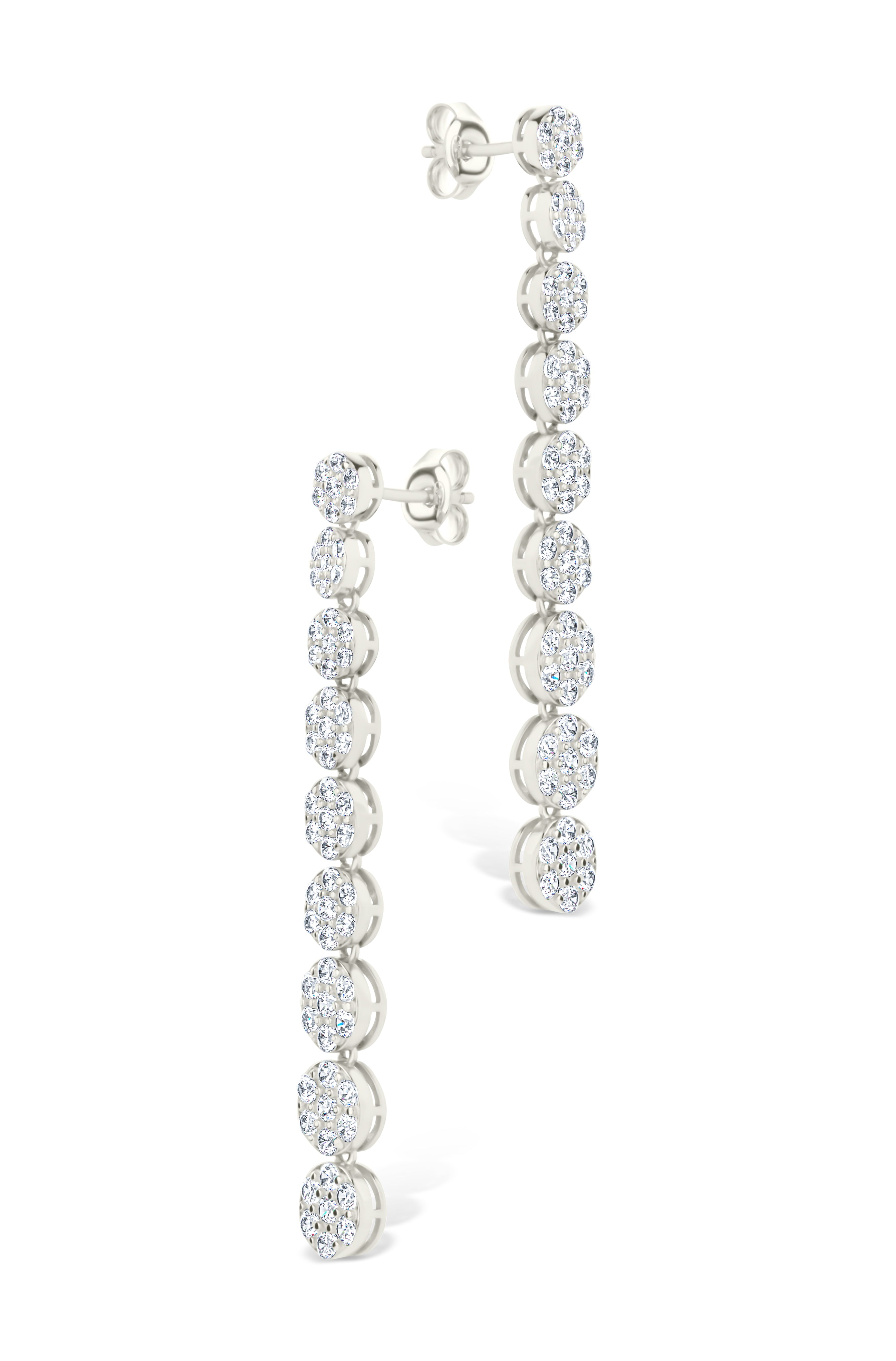 Jessa CZ Circle Drop Stud Earrings for Women - Sparkling Cubic Zirconia Dangle Earrings - Perfect for Parties, Weddings & Everyday Wear