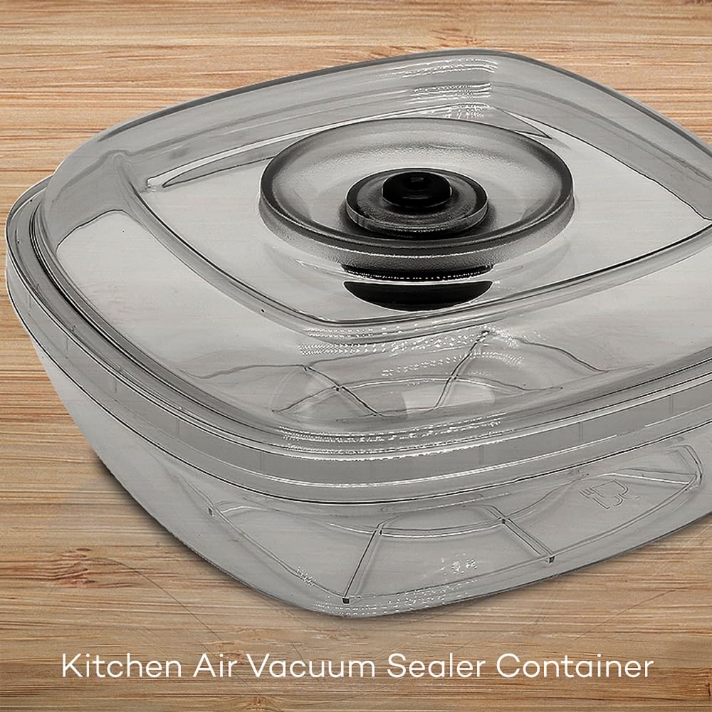 NutriChef 1L Air Vacuum Seal Food Storage Container - Reusable Airtight Kitchen Canister for Meal Prep, Lunch, Bread & Cereal - Keeps Food Fresh | Perfect for Home, Office & Camping Use