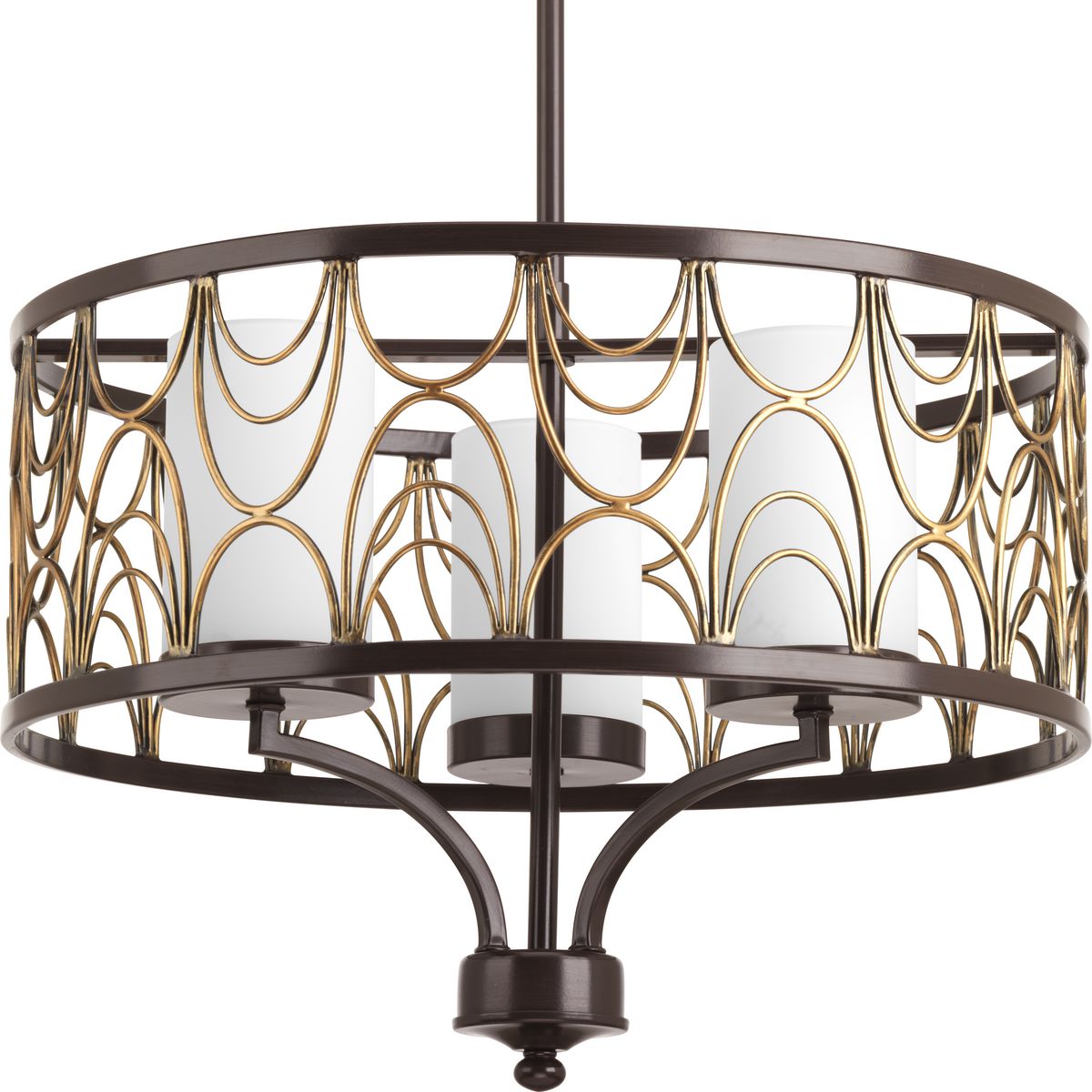 Cirrine Collection 3-Light Etched White Glass Chandelier - Elegant Dining Room & Bedroom Ceiling Lighting Fixture