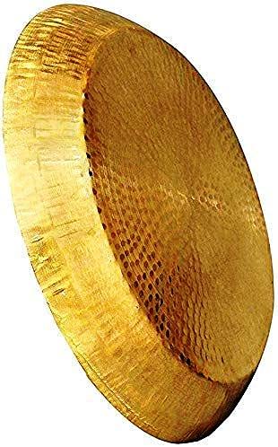 Will & Weaves 12 Inch Traditional Indian Brass Hammered Dough Mixer - Handmade Atta Parat for Roti, Chapati & Paratha Making | Perfect for Home Kitchens & Indian Cooking