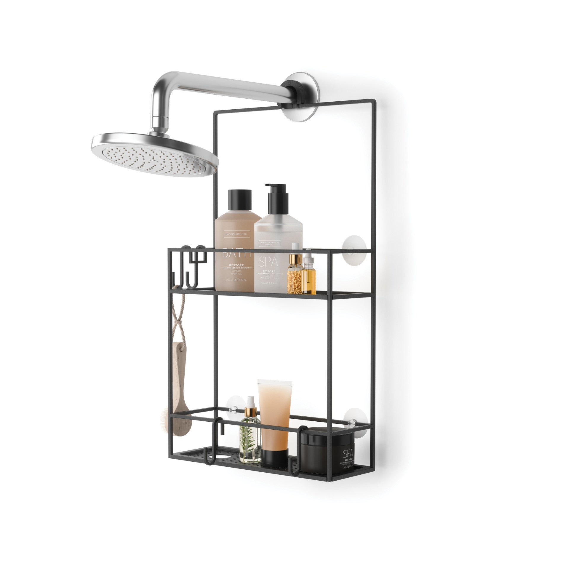 Cubiko Shower Caddy - Rustproof Stainless Steel Bathroom Organizer with Hooks for Shampoo, Soap & Accessories - Perfect for Small Spaces & Apartment Bathrooms