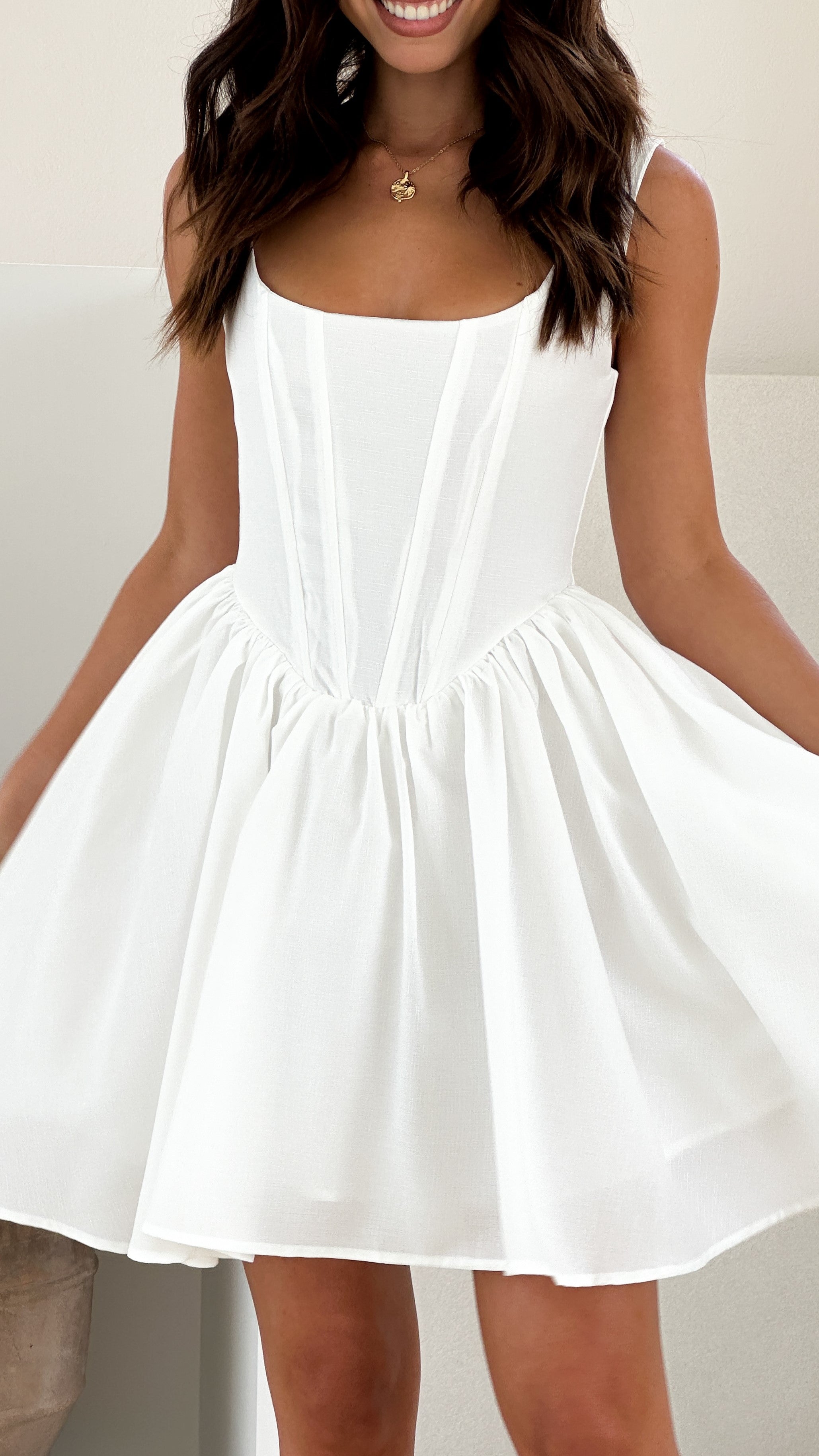 Kaitlin Mini Dress - White | Women's Summer Casual Short Sleeve Party Dress | Perfect for Beach, Vacation & Date Night