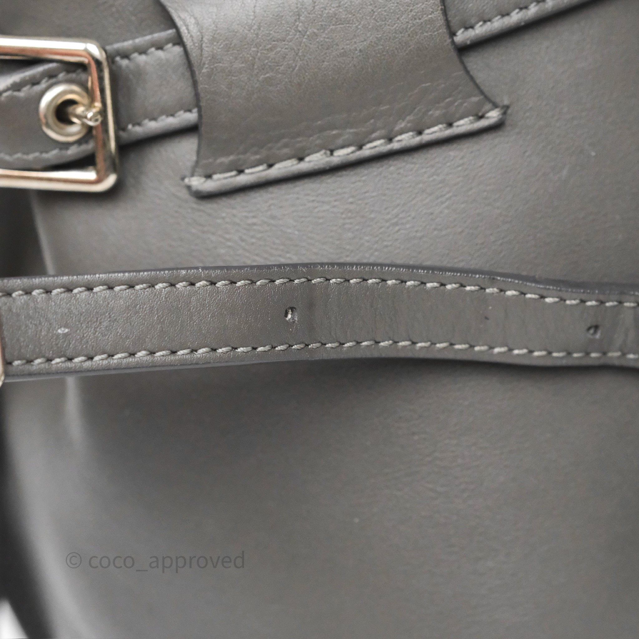 Celine Nano Bucket Bag in Grey Smooth Calfskin Leather - Women's Luxury Shoulder Handbag for Work, Travel & Everyday Use