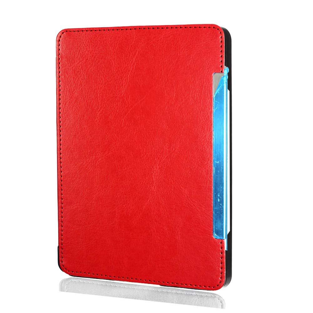 Premium Synthetic Leather Folio Cover for Kindle Basic 4 & Kindle 5 (Model D01100) - Protective Case with Auto Sleep/Wake - Perfect for Reading, Travel & Daily Use (Red)