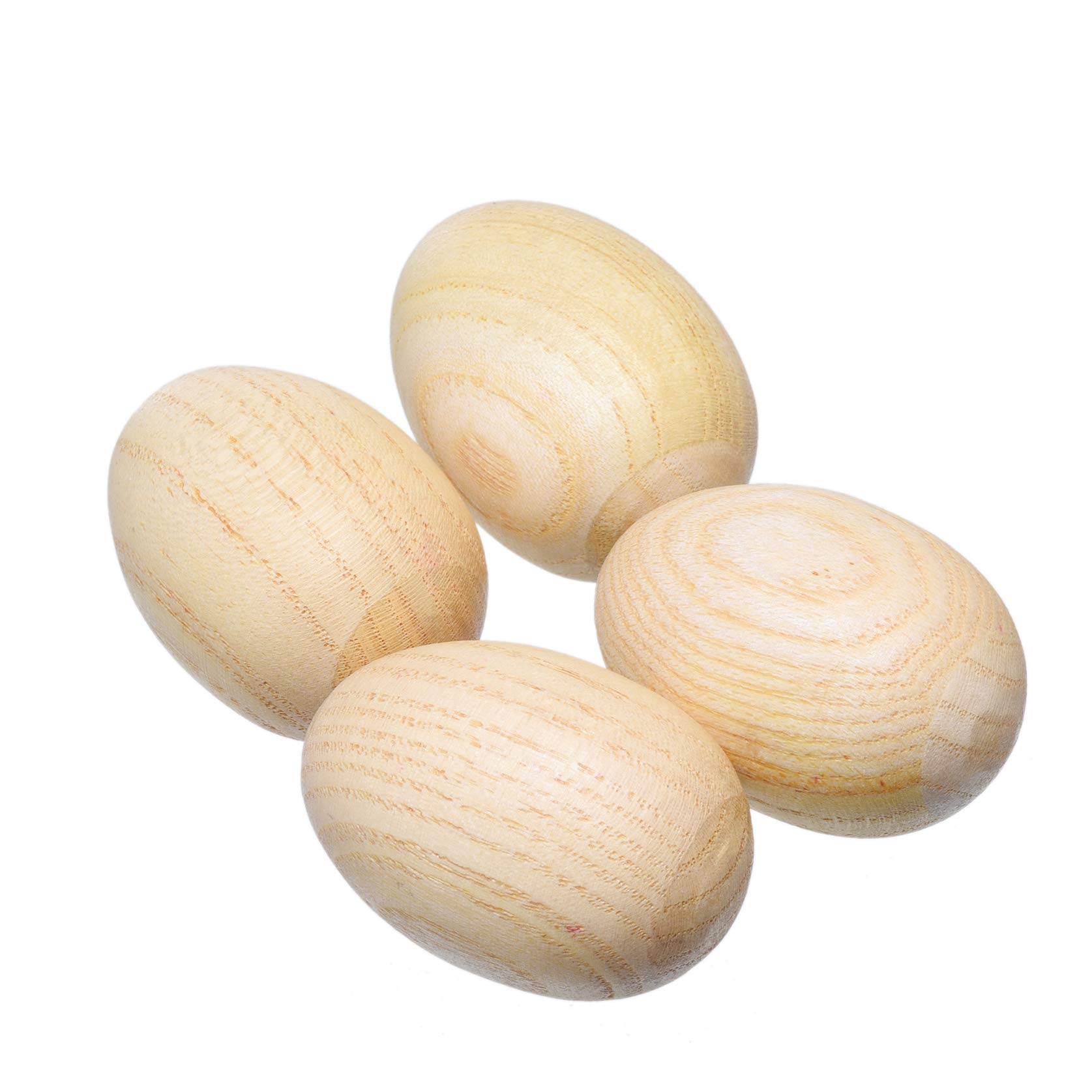4 Pcs Natural Wood Egg Shakers - Hand Percussion Musical Instruments for Kids & Adults - Perfect for Classroom, Music Therapy, and Rhythm Training