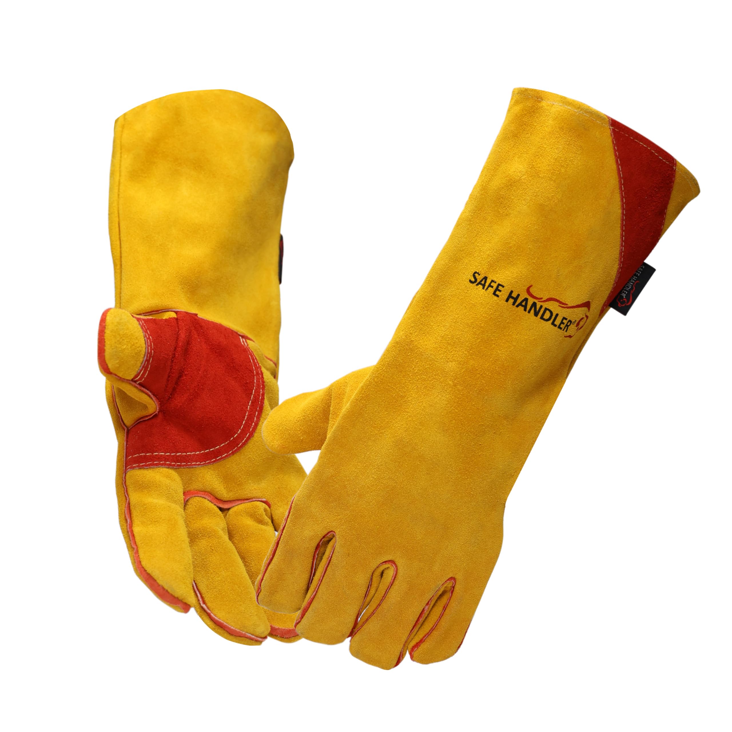 Premium Kevlar-Reinforced Welding Gloves - Heat Resistant for MIG/TIG Welding, Oven, Grill & Fireplace Use - Extra Long 14