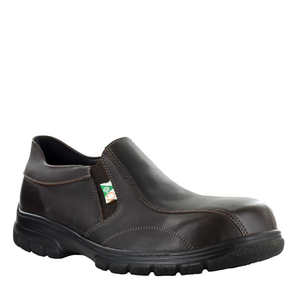 Mellow Walk Quentin Men's Slip-On Work Shoes - Metal-Free Composite Toe, Lightweight & Comfortable, Brown (541128) - Ideal for Construction, Warehouse & Industrial Safety Work