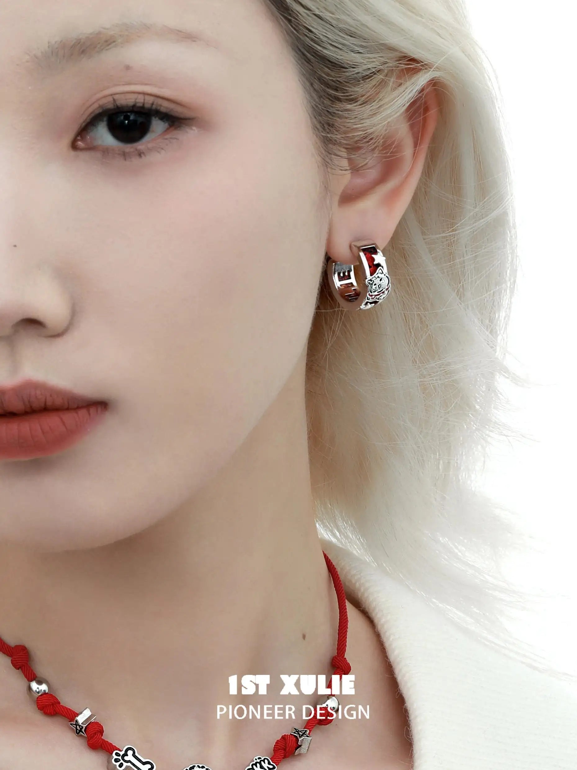 18k Gold Plated Graffiti Kitten Stud Earrings - Cute Cat Jewelry for Women, Valentine's Day Gift, Spring Festival Present - Perfect for Parties, Dating & Everyday Wear