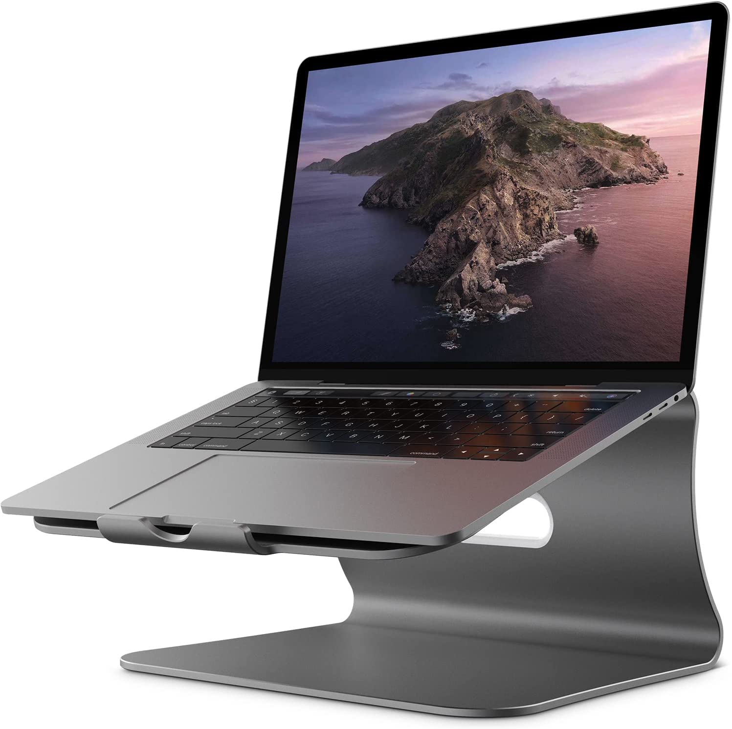 Bestand Aluminum Laptop Stand - Patented Cooling Computer Holder for MacBook Air, MacBook Pro & All Notebooks, Grey - Perfect for Home Office & Workstation Setup