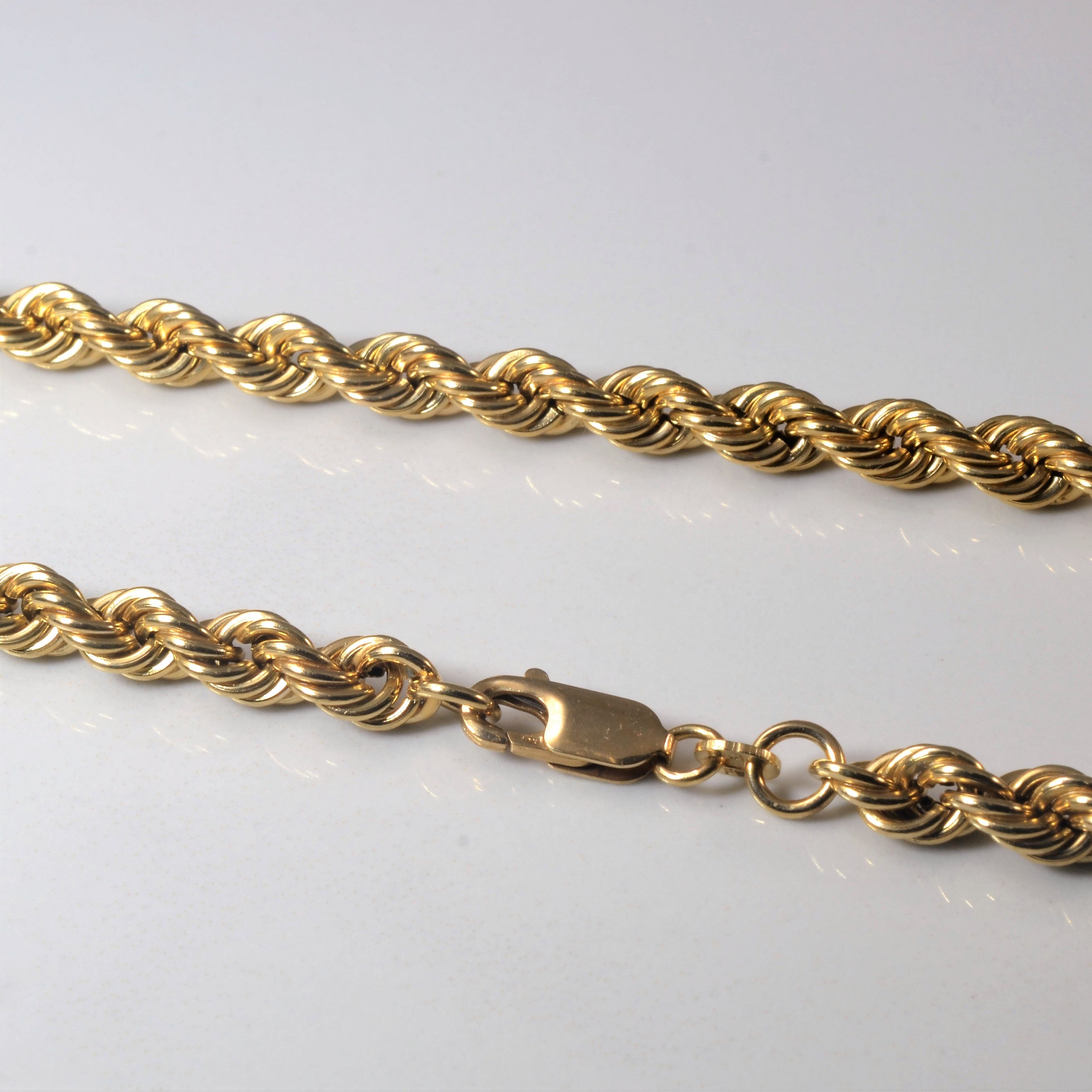 10K Yellow Gold Rope Chain Necklace for Women - 22 Inch Solid Gold Rope Chain - Perfect for Layering, Gifting, and Everyday Wear