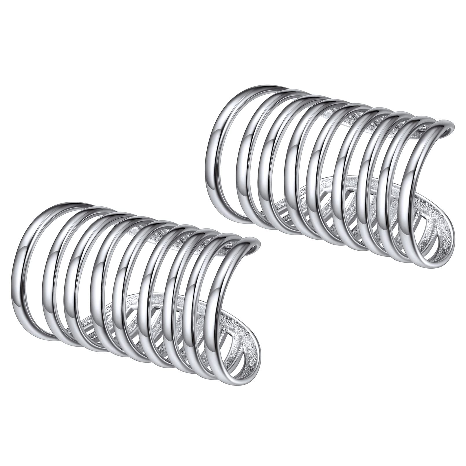 ChicSilver 925 Sterling Silver Non-Piercing Clip-On Cartilage Cuff Earrings for Women - Elegant Ear Cuff Jewelry with Gift Box - Perfect for Parties, Weddings & Everyday Wear