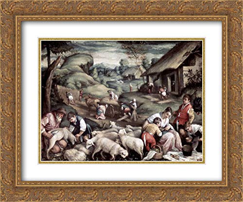 Bassano Francesco II Summer 18x15 Gold Ornate Framed Double Matted Museum Art Print - Perfect for Living Room Decor, Office Wall Art & Gift for Art Lovers