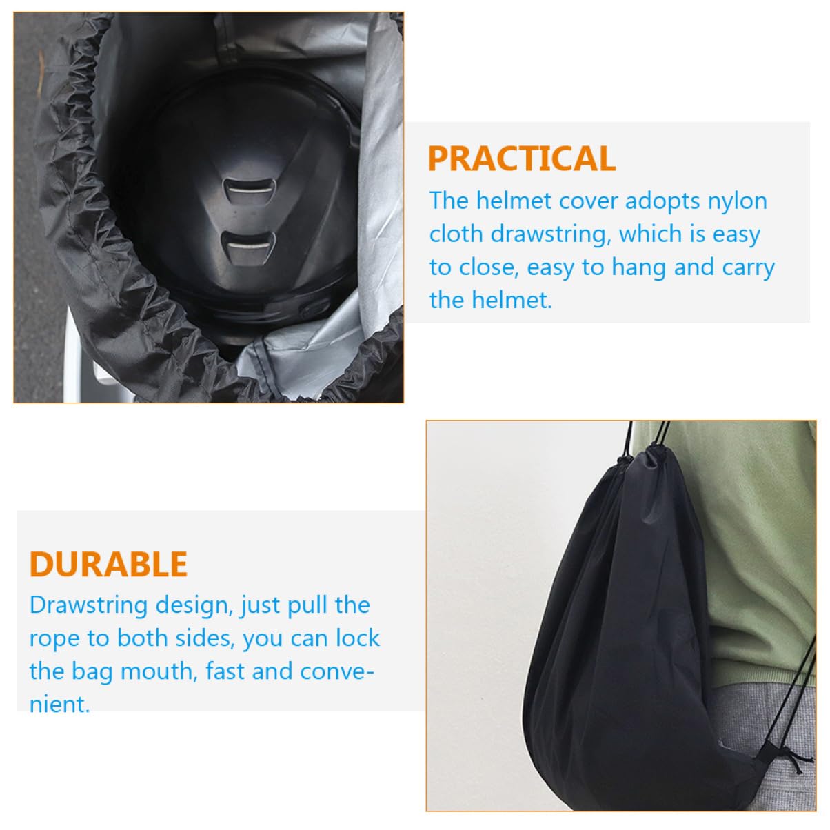 **Motorcycle Helmet Bag with Drawstring - Waterproof Helmet Backpack for Ski, Sports & Travel - Durable Storage & Carrying Solution for Motorcycle, Skiing & Outdoor Adventures**