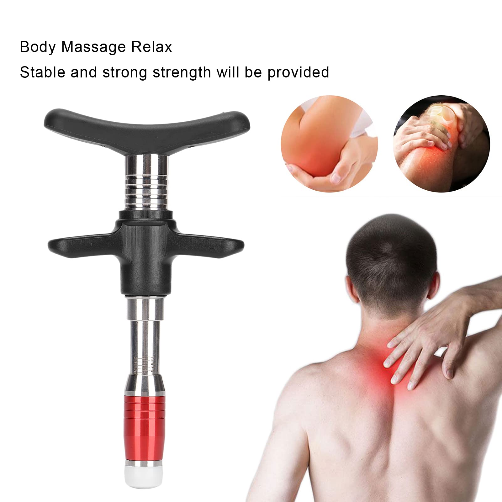 ANGGREK Chiropractic Tool - 10-Level Manual Spinal Massager & Adjusting Instrument for Muscle Relaxation (Gold) | Portable Back Pain Relief Device for Home, Office & Travel Use