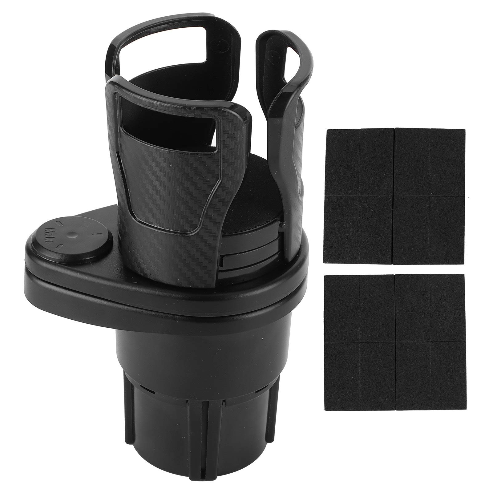 2-in-1 Adjustable Car Cup Holder & Phone Mount Stand - 360° Rotating Base with Extender Design for Food, Drinks & Storage | Perfect for Road Trips, Commuting & Travel Accessories