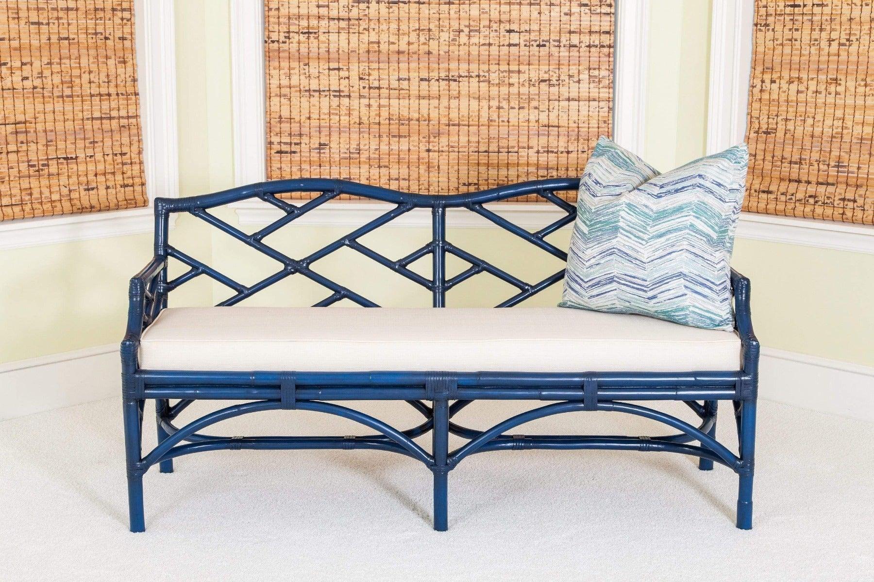 Chinese Chippendale Bench - Elegant Wooden Accent Bench with Carved Details | Perfect for Entryway, Bedroom, or Living Room Decor