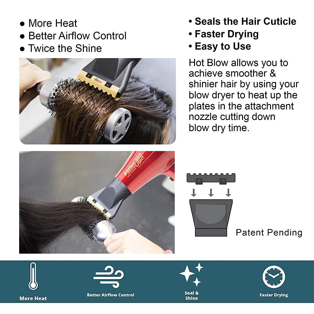 Turbo Power Twin Turbo 3200 Violet Hair Dryer with Hot Blow Attachment - Professional Salon Hair Styler for Fast Drying & Voluminous Blowouts - Perfect for Home Use, Travel & Salon Styling (2-Piece Set)
