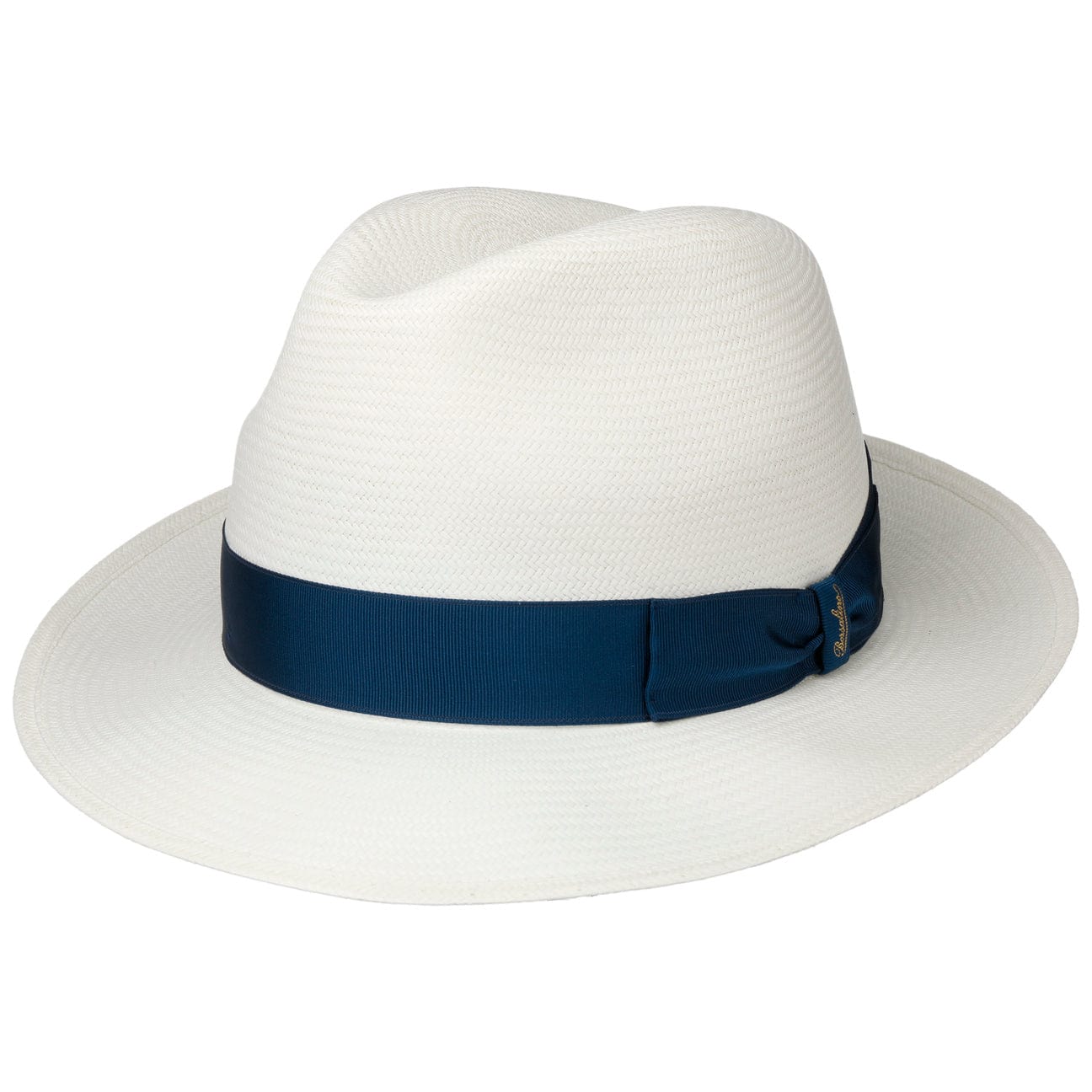 Borsalino Small Panama Hat with Grosgrain Trim - Classic Summer Straw Hat for Women, Beach Vacation, Garden Party & Outdoor Events
