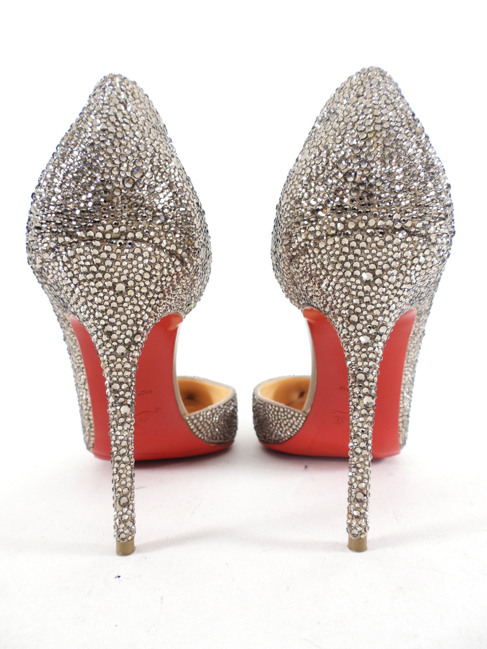 Christian Louboutin Iriza Strass Crystal Pumps - Women's Luxury High Heel Dress Shoes Size 40 for Parties, Weddings & Special Occasions