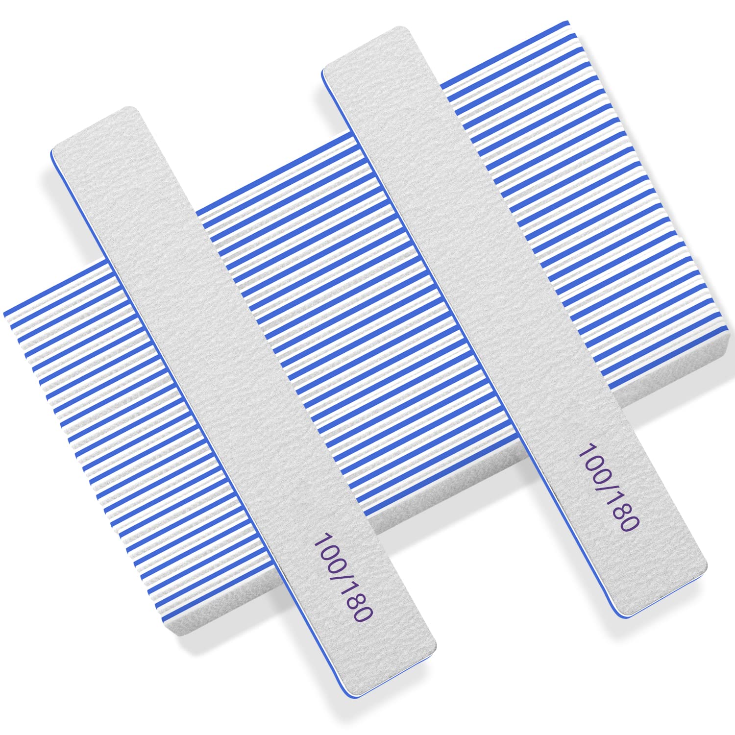 50 Pcs Nail File Set - 100/180 Grit Emery Boards for Acrylic & Natural Nails, Heavy Duty Nail Filler for Home, Salon & Professional Manicure/Pedicure Use - Strong Coarse Nail Files for Smoothing & Shaping